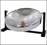 cover Jumbie Jam Steel Drum Pan with Table Top Stand Steel Drum G Major Silver